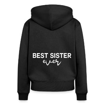 Meilleure sœur de tous les temps - Sweat à capuche zippé Premium bio Femme - noir - Dos - Julia (174cm)