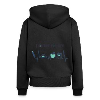 Teacher for life - Women's Premium Organic Zip Hoodie - black - Back - Julia (174cm)