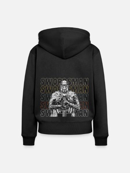 Schwert Krieger Schwerter - Frauen Premium Bio Zip Hoodie - Schwarz
