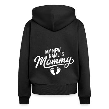 Mein neuer Name ist Mama - Geschenk für Mütter - Frauen Premium Bio Zip Hoodie - Schwarz - Hinten - Julia (174cm)