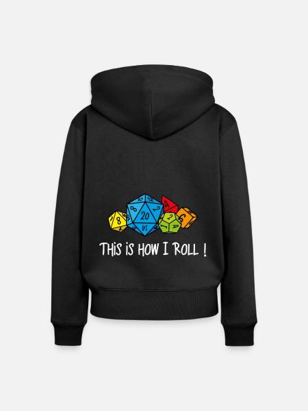 RPG: So rolle ich! - Frauen Premium Bio Zip Hoodie - Schwarz