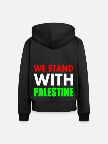 We stand with palestine - Frauen Premium Bio Zip Hoodie - Schwarz