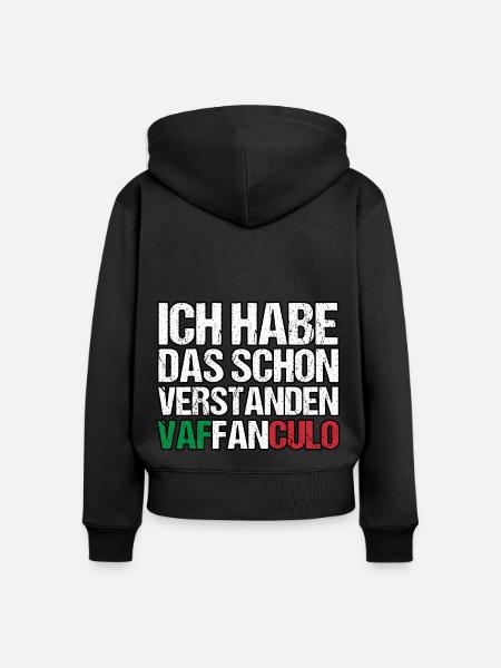 Italien Italiener Vaffanculo - Frauen Premium Bio Zip Hoodie - Schwarz