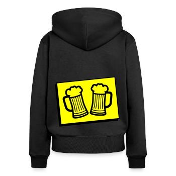 Bière Chope De Bière Symbole Booze Verre À Bière - Sweat à capuche zippé Premium bio Femme - noir - Dos - Julia (174cm)