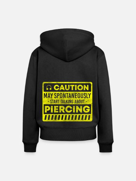 Piercing Beruf Ring - Frauen Premium Bio Zip Hoodie - Schwarz