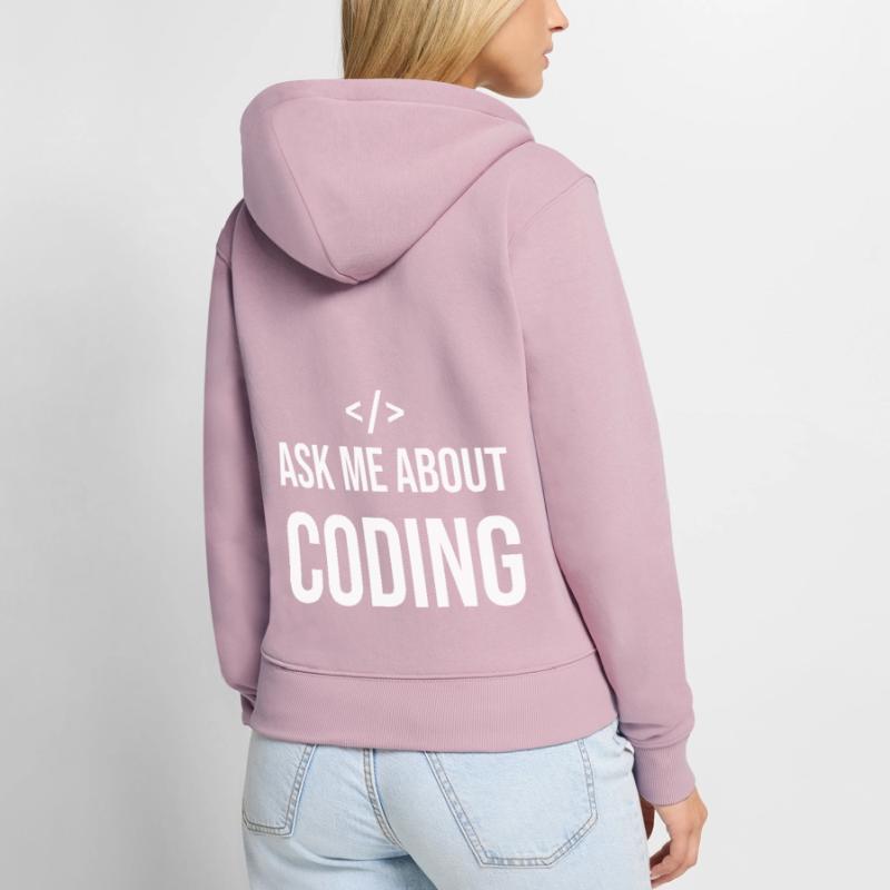 Coder Developer Programmer Coding IT Computer Women's Premium Organic Zip Hoodie