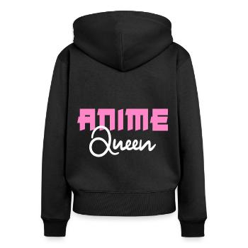 Anime Queen Anime Girl - Sweat à capuche zippé Premium bio Femme - noir - Dos - Julia (174cm)