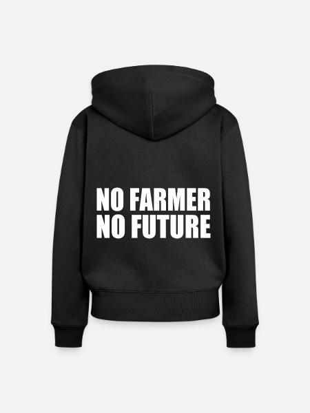 no farmer no future - Frauen Premium Bio Zip Hoodie - Schwarz