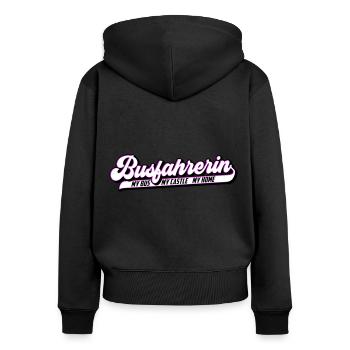 Busfahrerin | Farben änderbar - Frauen Premium Bio Zip Hoodie - Schwarz - Hinten - Julia (174cm)