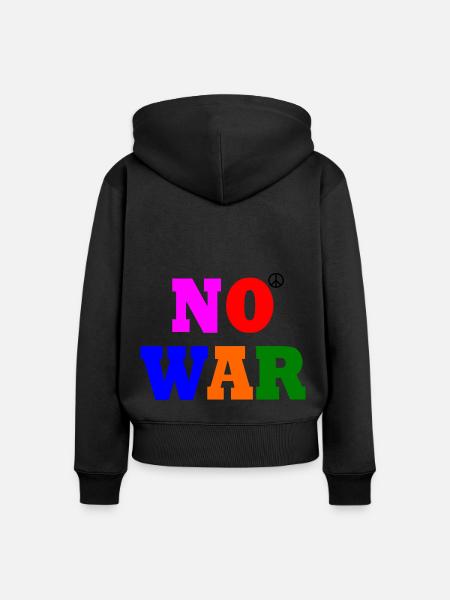 No war - Frauen Premium Bio Zip Hoodie - Schwarz