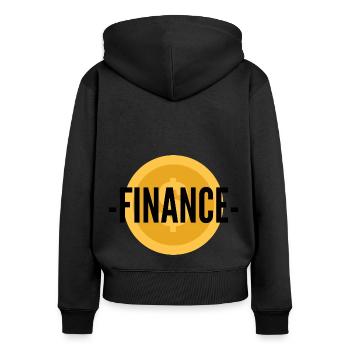 Geld und Finanzen - Frauen Premium Bio Zip Hoodie - Schwarz - Hinten - Julia (174cm)