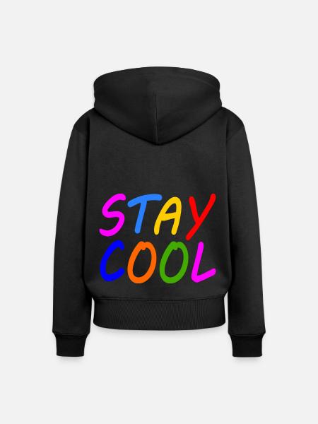 Stay cool - Frauen Premium Bio Zip Hoodie - Schwarz