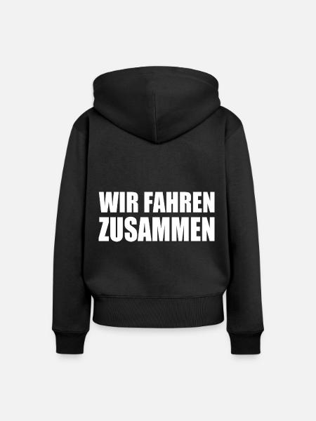 wir fahren zusammen - Frauen Premium Bio Zip Hoodie - Schwarz