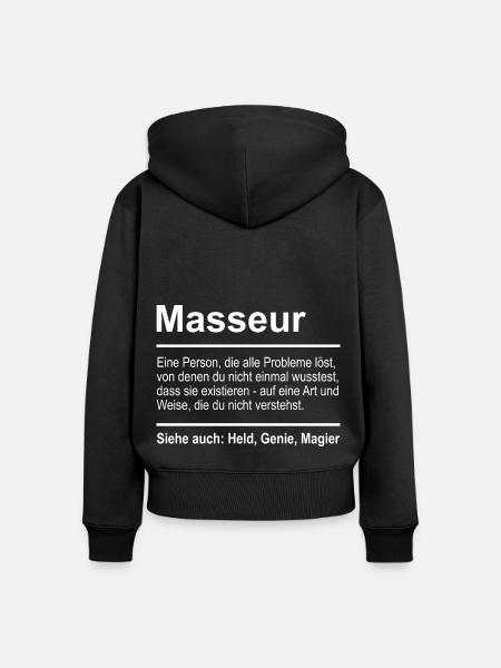 Masseur - Frauen Premium Bio Zip Hoodie - Schwarz