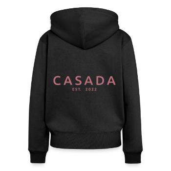 2022 Hochzeitstag verheiratete Frauen - Frauen Premium Bio Zip Hoodie - Schwarz - Hinten - Julia (174cm)