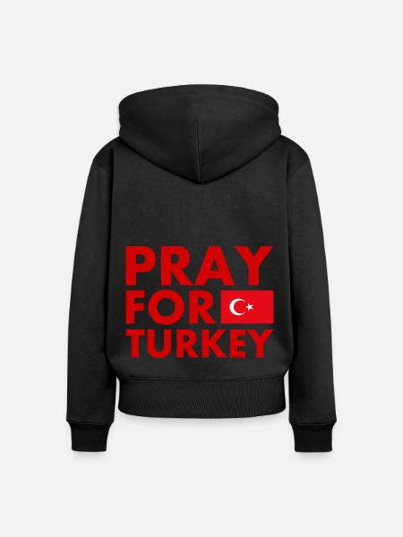 Pray for turkey - Frauen Premium Bio Zip Hoodie - Schwarz