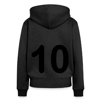10 - Frauen Premium Bio Zip Hoodie - Schwarz - Hinten - Julia (174cm)