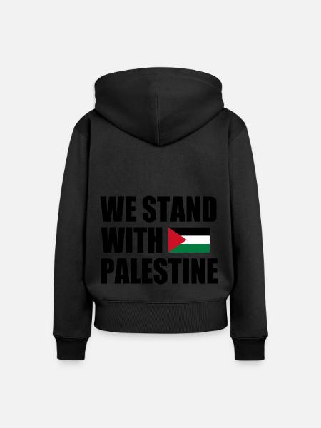 We stand with palestine - Frauen Premium Bio Zip Hoodie - Schwarz