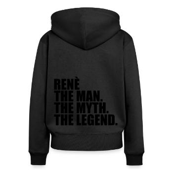 Mythos Legende lustiger bester Name René - Frauen Premium Bio Zip Hoodie - Schwarz - Hinten - Julia (174cm)