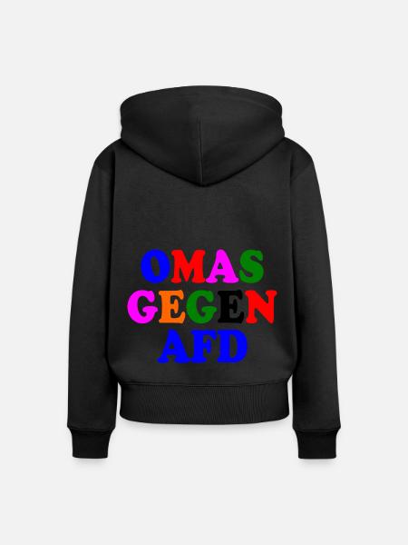 Omas gegen afd - Frauen Premium Bio Zip Hoodie - Schwarz