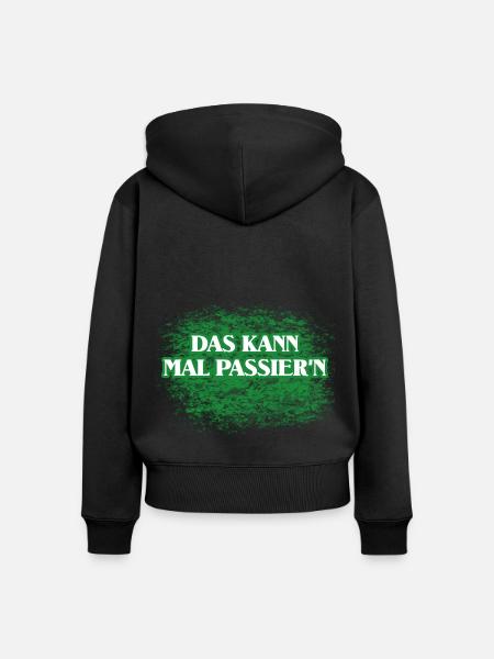 Shit happens Spruch - Frauen Premium Bio Zip Hoodie - Schwarz