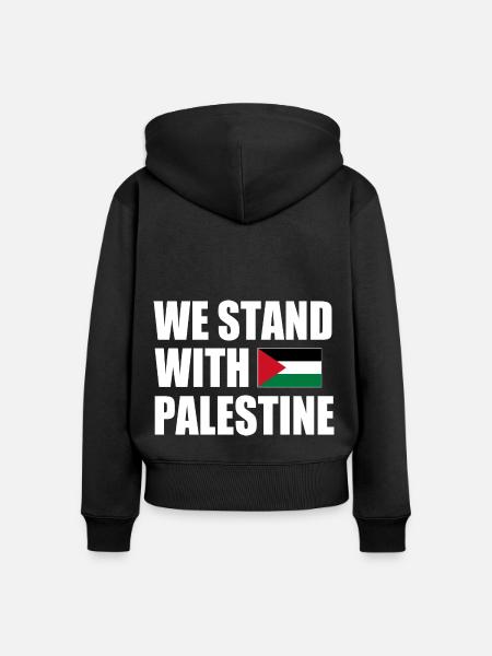 We stand with palestine - Frauen Premium Bio Zip Hoodie - Schwarz