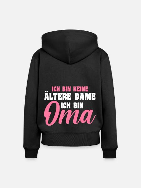 Großmutter Großmama Omi Oma - Frauen Premium Bio Zip Hoodie - Schwarz