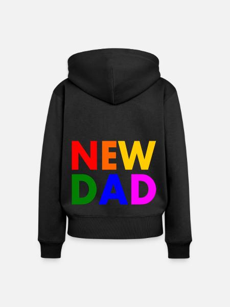 New dad - Frauen Premium Bio Zip Hoodie - Schwarz