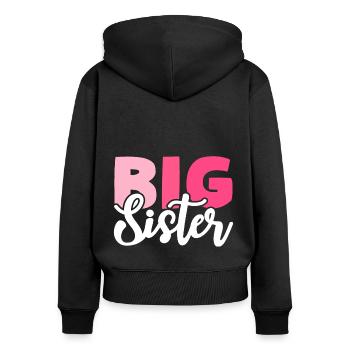 BIG SISTER - Women's Premium Organic Zip Hoodie - black - Back - Julia (174cm)