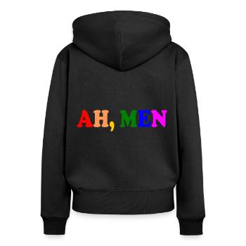 Ah men - Sweat à capuche zippé Premium bio Femme - noir - Dos - Julia (174cm)