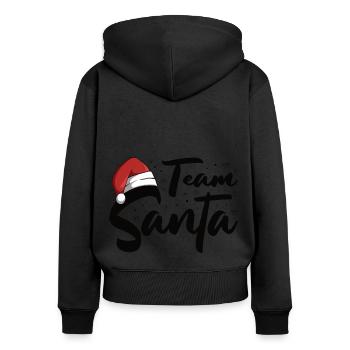 Team Santa Weihnachtsmann Weihnachten Christmas - Frauen Premium Bio Zip Hoodie - Schwarz - Hinten - Julia (174cm)