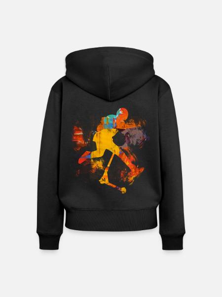 Freestyle Scooter - Frauen Premium Bio Zip Hoodie - Schwarz