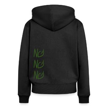 No Farmers - No Food - No Future - Bauer Landwirt - Frauen Premium Bio Zip Hoodie - Schwarz - Hinten - Julia (174cm)