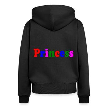 Princess - Frauen Premium Bio Zip Hoodie - Schwarz - Hinten - Julia (174cm)