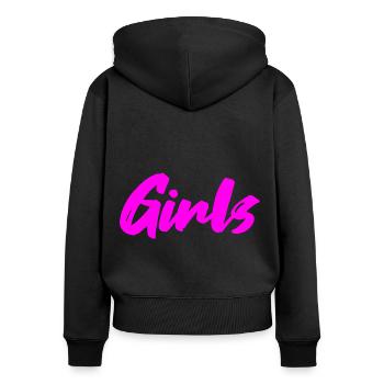 Filles - Sweat à capuche zippé Premium bio Femme - noir - Dos - Julia (174cm)