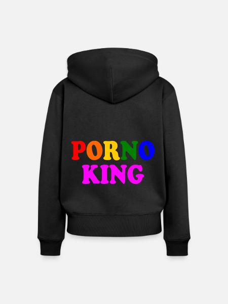 Porno king - Frauen Premium Bio Zip Hoodie - Schwarz