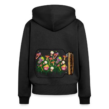 Forest Mushrooms Mushroom Nature Nature Lovers October - Women's Premium Organic Zip Hoodie - black - Back - Julia (174cm)