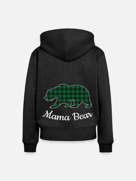 Mama Bear - Frauen Premium Bio Zip Hoodie - Schwarz