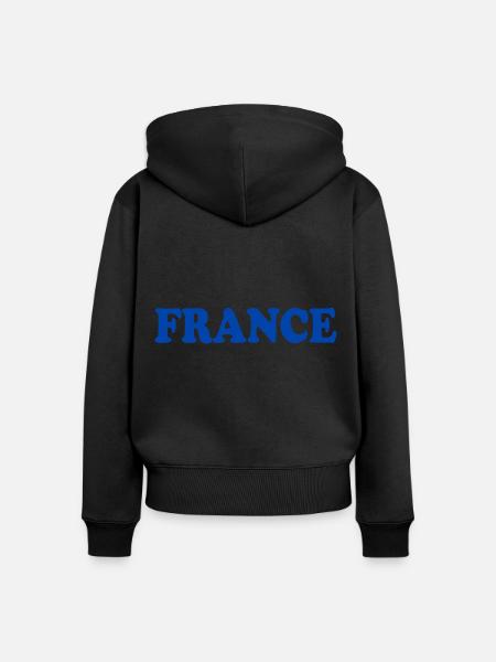 France - Frauen Premium Bio Zip Hoodie - Schwarz
