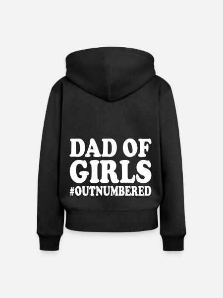 Dad of girls outnumbered - Frauen Premium Bio Zip Hoodie - Schwarz