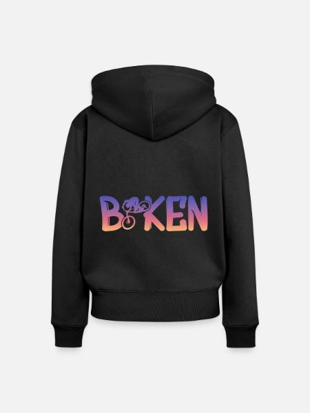 Biken - Frauen Premium Bio Zip Hoodie - Schwarz