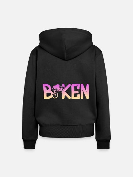 Biken - Frauen Premium Bio Zip Hoodie - Schwarz