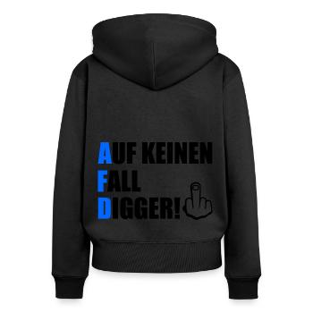 Definitely not digga - Women's Premium Organic Zip Hoodie - black - Back - Julia (174cm)