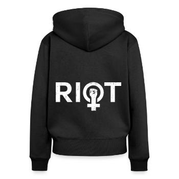 Riot Women Power - Women's Premium Organic Zip Hoodie - black - Back - Julia (174cm)