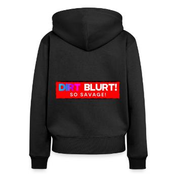 Dreck platzt! So wild! - Frauen Premium Bio Zip Hoodie - Schwarz - Hinten - Julia (174cm)