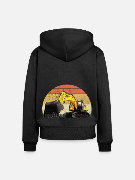 Baggerfahrer Bauarbeiter Bagger - Frauen Premium Bio Zip Hoodie - Schwarz