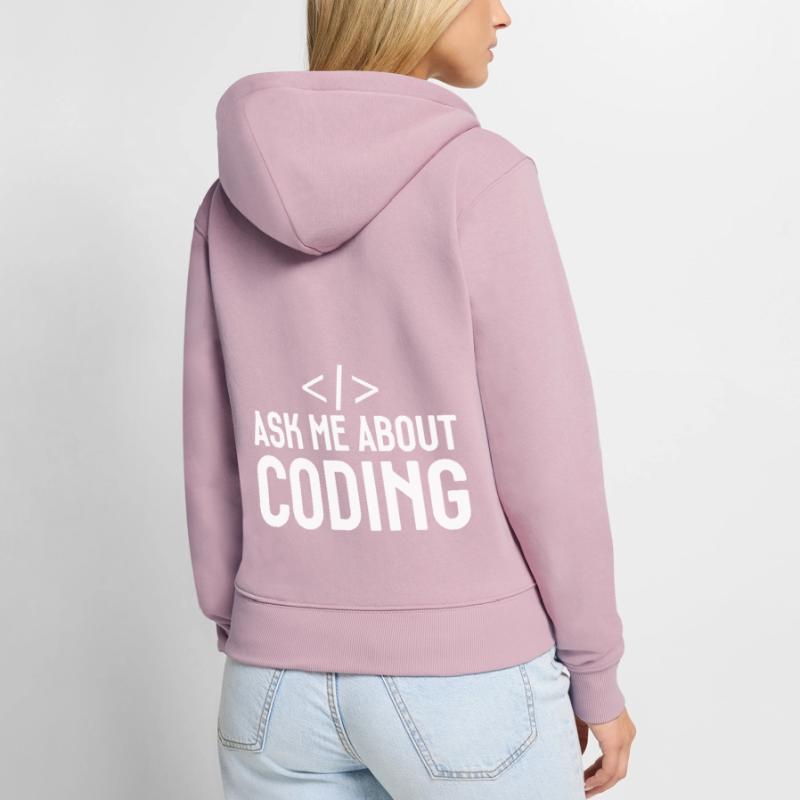 Coder Developer Programmer Coding IT Computer Women's Premium Organic Zip Hoodie