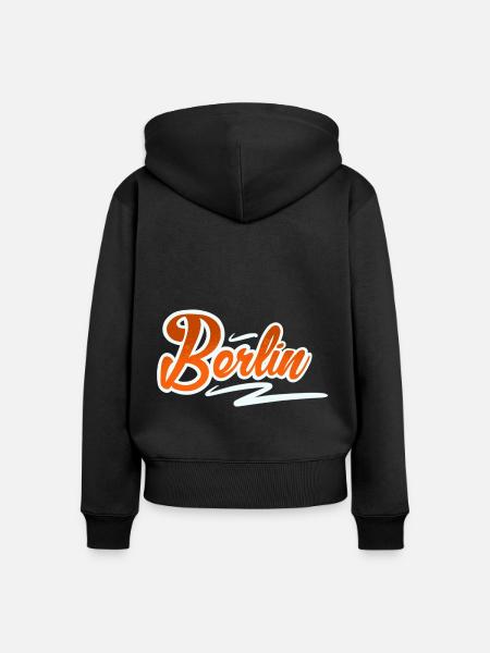 Berlin - Frauen Premium Bio Zip Hoodie - Schwarz