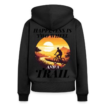 Chasing Happiness on Two Wheels Trail Riding Bike - Women's Premium Organic Zip Hoodie - black - Back - Julia (174cm)
