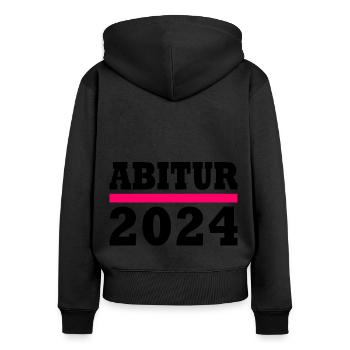 Abitur 2024 - Frauen Premium Bio Zip Hoodie - Schwarz - Hinten - Julia (174cm)